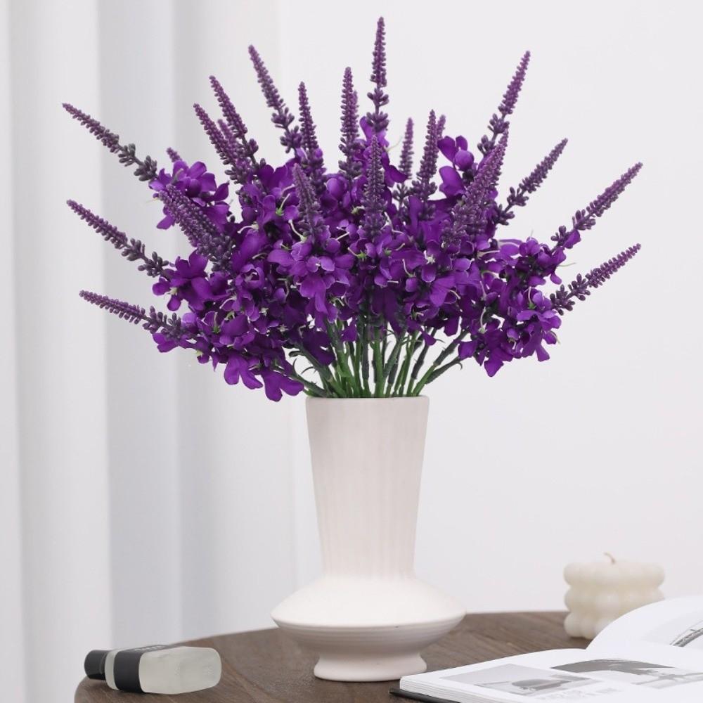 Realistic Artificial Lavender Flowers Handmade Real Touch Fake Plants Simulation Silk Violet Bouquet Wedding Party Decor