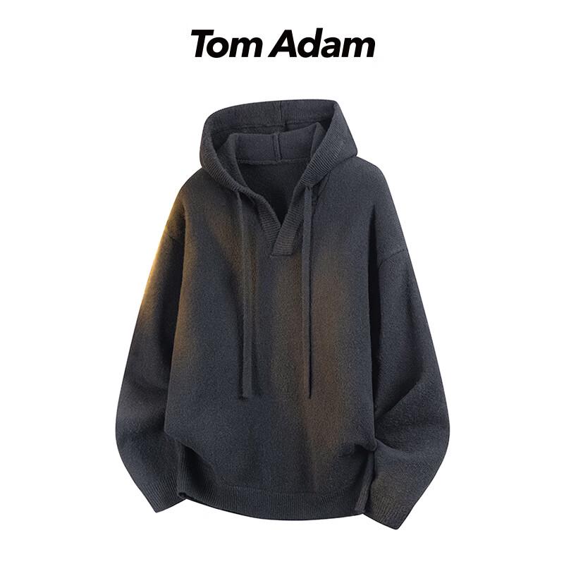 

TOM ADAM Men s Casual Solid Hooded Knit Pullover XL