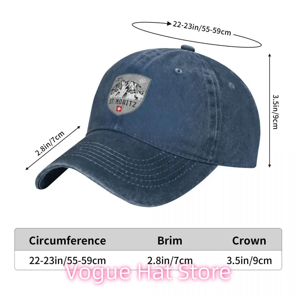 St. Moritz Switzerland Emblem Baseball Cap Hiking Hat Male Trucker Hat Women'S Hat Men'S