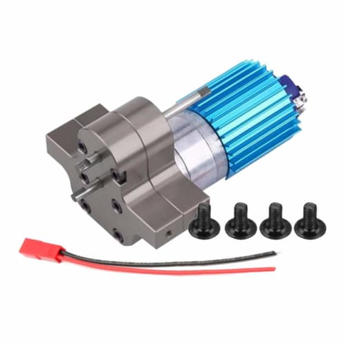 sharprepublic RC Car Gearbox, Variable Speed ??Gearbox, Metal with 370 Carbon Brushes, Compatible with WPL B14, B16, C14, B26, B36, and Q60 - Titanium