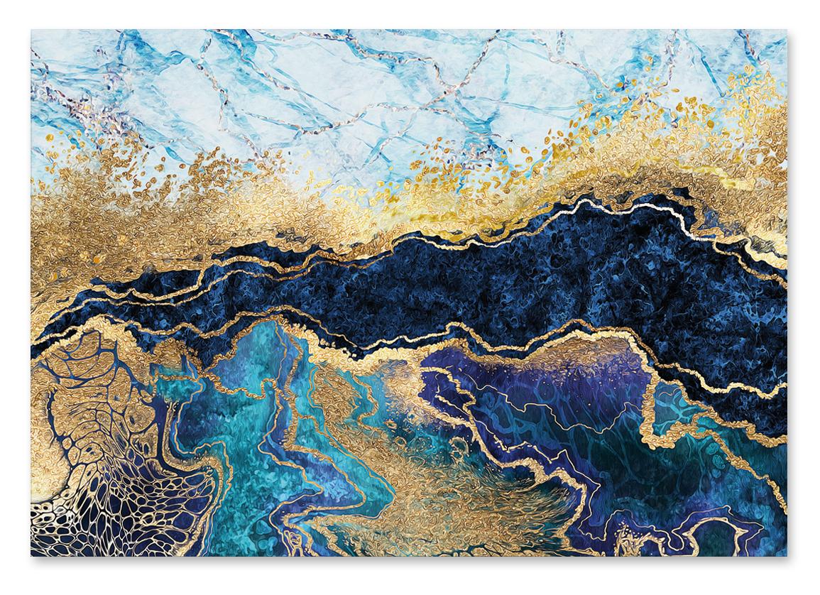 

Постер абстракція золота блакитна горизонталь 30x40 cm