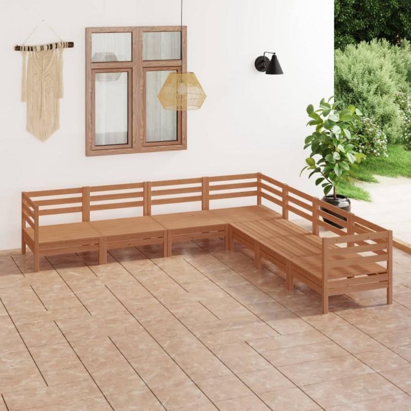 Day and Night - Day and Night Garden Furniture Set 7 Pieces Solid Pine Wood Honey Brown