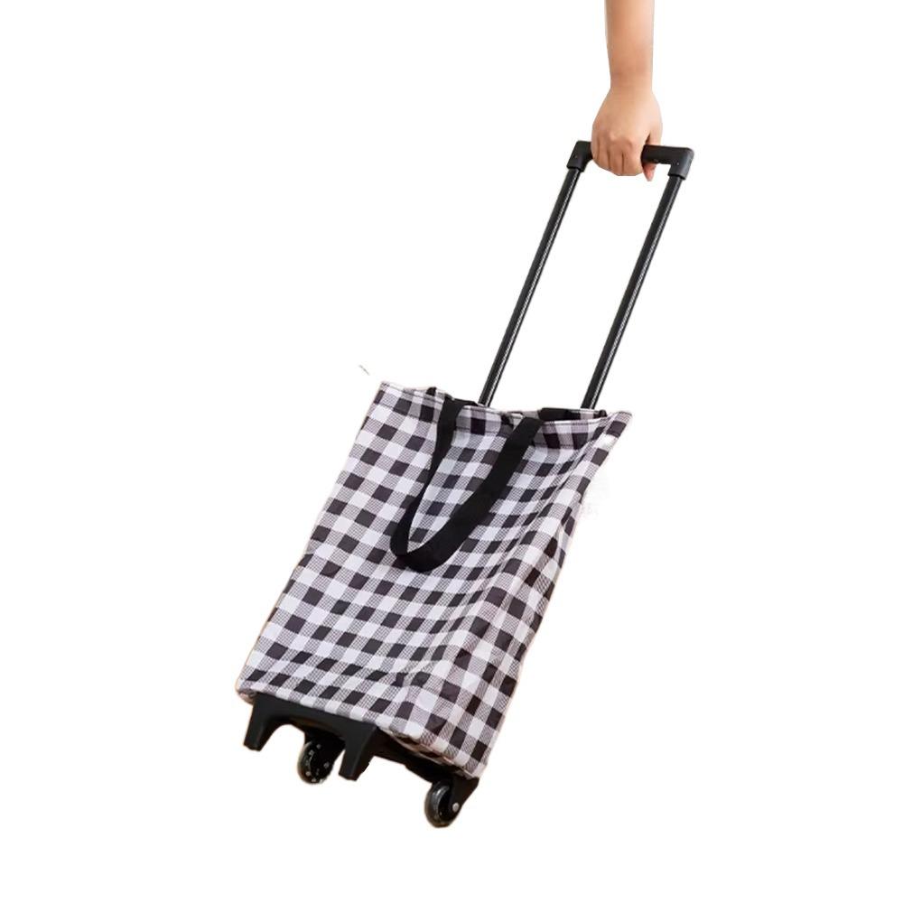 Large-capacity Foldable Shopping Bag with Wheels Handheld Shopping Trolley  Grocery