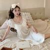 Palace Style Mesh Nightdress For Women With Builtin Bra Summer Short Sleeve Home Wear