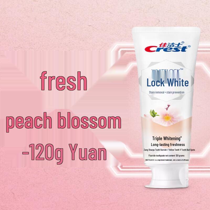 Crest Dual-Color Whitening Toothpaste, Fresh Peach Blossom, 3-Pack