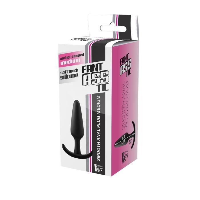 Bouchon Anal - Dream Toys - Fantasstic - Silicone Noir - Taille Moyenne - Base Sécurisée