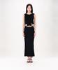 Nogtabeu Curve Strap Long Skirt Black
