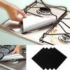 Square Reusable Protector 4 Pcs Foil Gas Hob Liner Easy Clean Pad