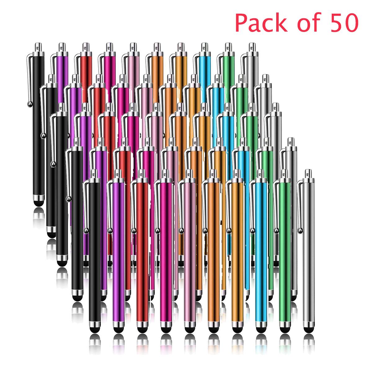 

Pack of 50 Stylus Pen for Touchscreen, Universal Touch Screen Capacitive Metal Stylus Pen for Smartphone Tablet Mobile Phone