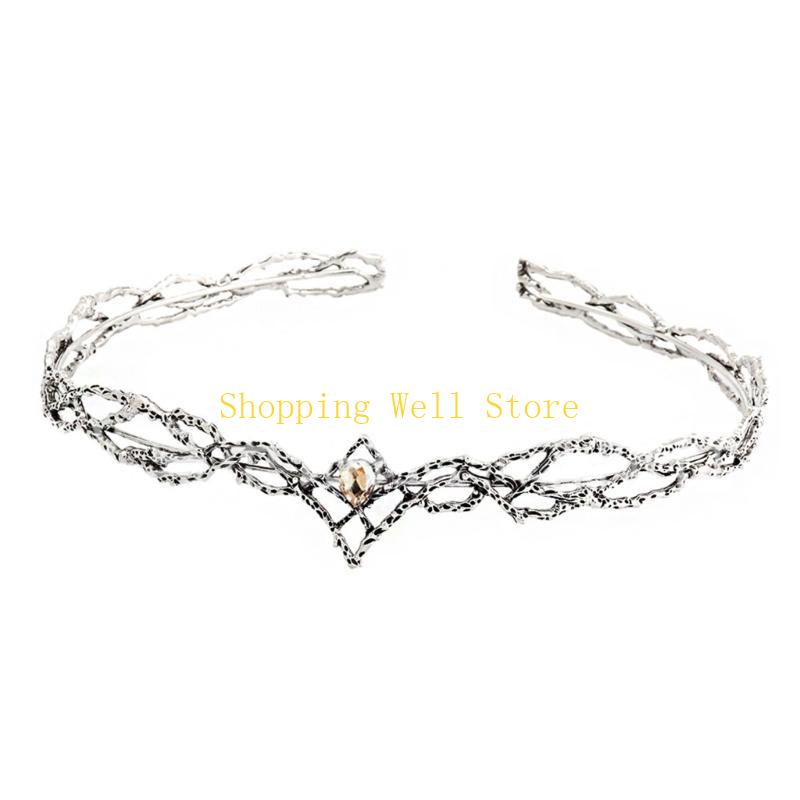 Fashion Elven King Crowns with Stylish Diamonds Adjustables Size Elegant Designs for Parties and Weddings Decoration