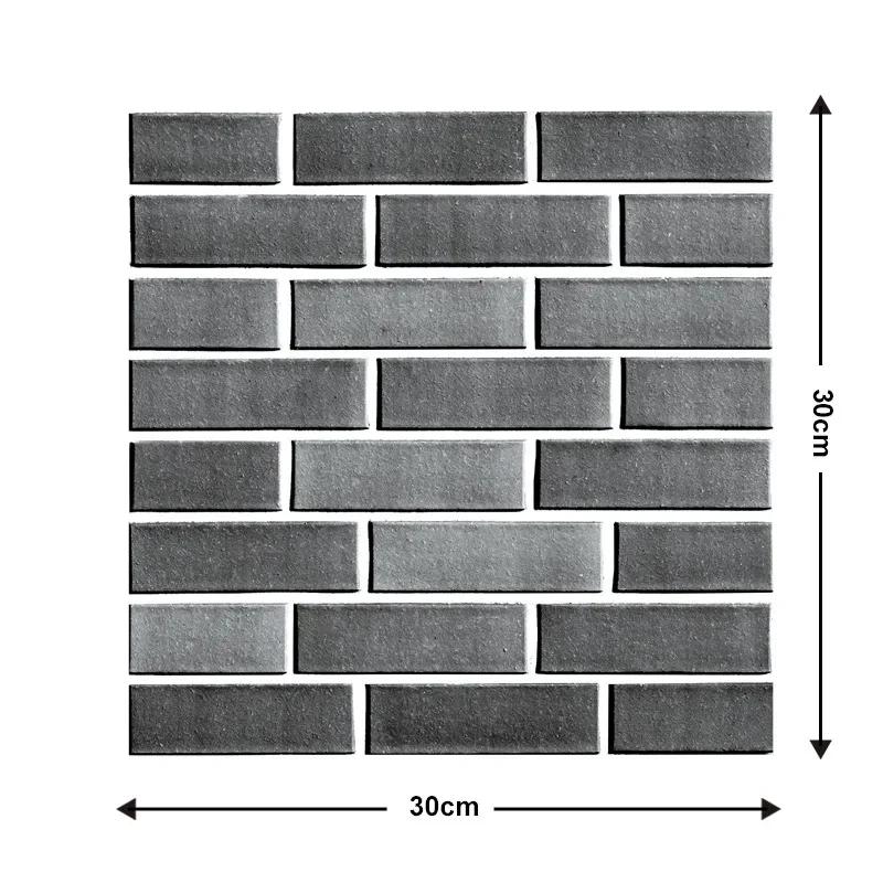 1/12Pcs 3D Wall Sticker Brick Grain Pattern Water-Repellent Self-Adhesive Wall Paper Bathroom Wall Decals 30X30Cm Pegatinas Pared