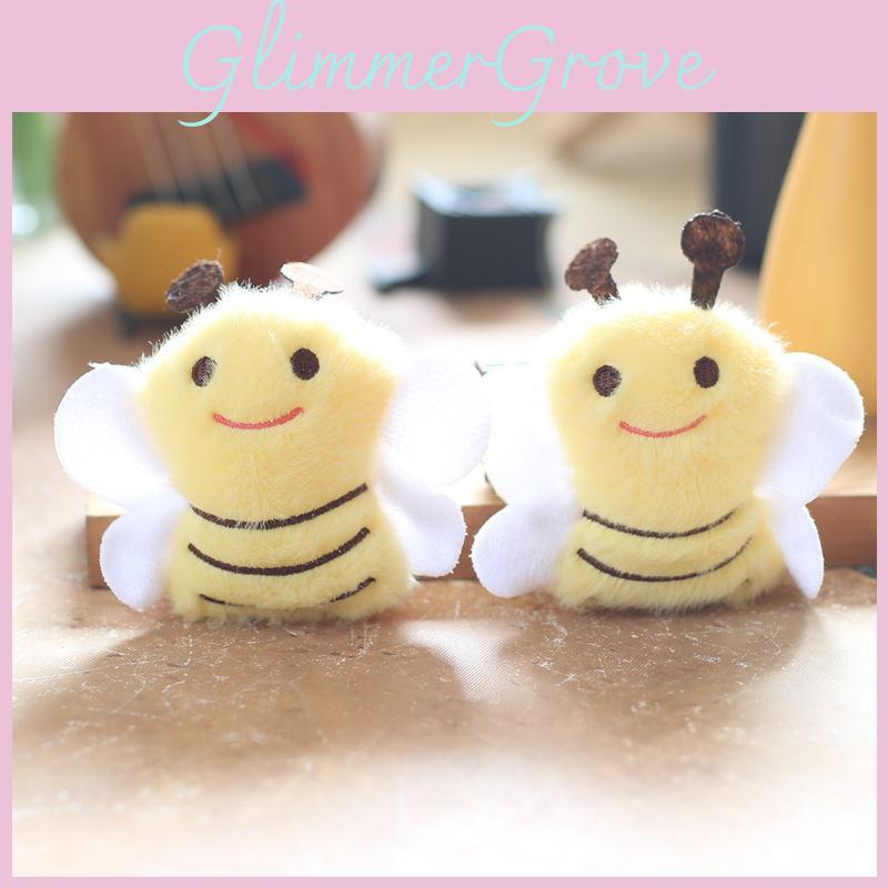 Pp Cotton Short Plush Bee Stuffed Animal Keychain Backpack Accessory Gift For Kids Girls