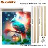 Frame Bird Painting By Numbers For Adults Kits Colorful Animals Drawing Coloring By Numbers Starter Kit For Home Decors 40x50cm