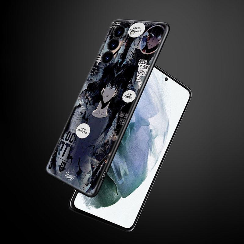 Anime Solo Leveling Phone Case For Samsung Galaxy S22 Pro S21 S20 Ultra FE S10 Lite 5G S10E S9 S8 Plus Soft TPU Black Cover