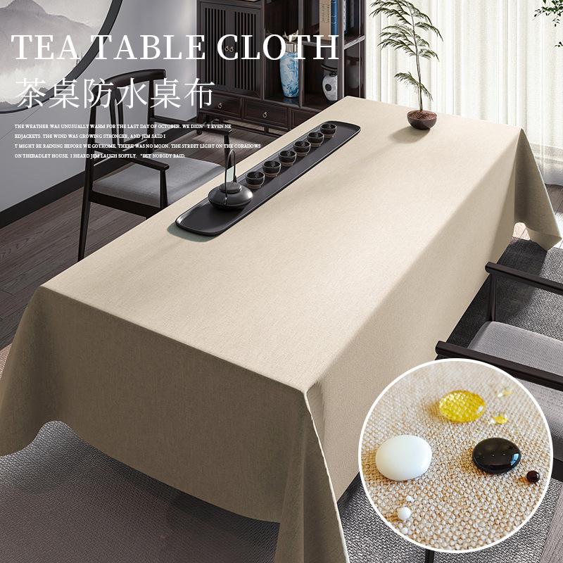 Teezeremonie Baumwolle und Leinen Einfarbig Tee-Tischdecke Wasserdichte Tischdecke Grau Konferenztischdecke Tischläufer