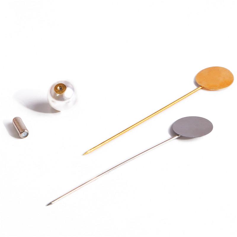 10 Pcs DIY Long Monogram Brooch Plated Alloy Copper Long Brooch Pin Base Lapel Dress AVE