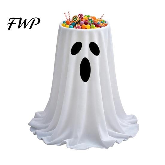 Large Candy Holder Halloween Ghost Bowl, Adjustable Height Holder, Trick or Spooky Party Decorations Treat Standing Storage Dish for Porch Lawn Garden
