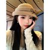 French Hepburn-Style Bowknot Women's Elegance: Rolled Brim Formal Bucket Hat