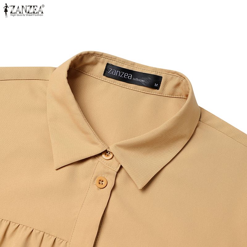 ZANZEA Conjuntos de traje casual de dos piezas con blusa y pantalones de manga 3/4 para mujer