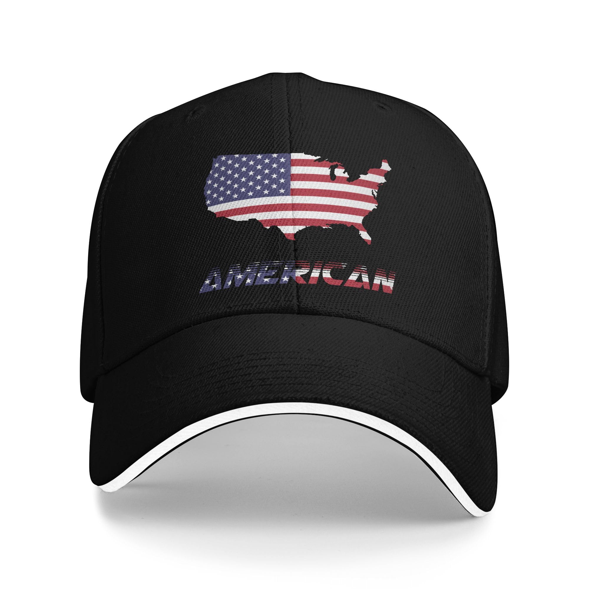 Sandwich Baseball Cap for Men & Women, 3-Layer Contrast Design Adjustable Hat, Lightweight Durable Cap чёрный