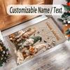 Gnome Theme Crystal Velvet Rug Personalized Custom Name Text Soft Floor Mat Home Decor