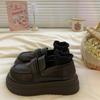 Slip-on Height-Increasing Loafers Spring and Autumn New All-Match Small Thick-Soled Muffin Leather Shoes Women's Single-Layer Shoes
