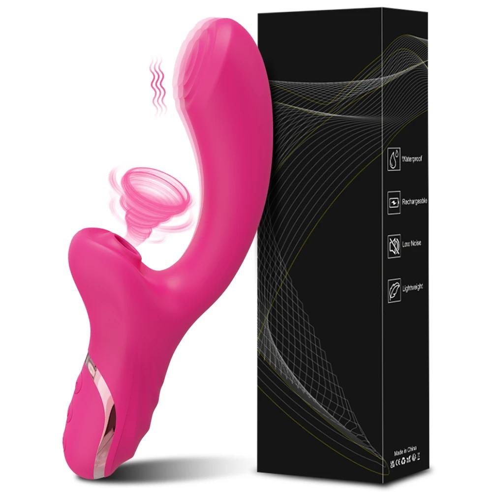 3 In 1 Clit Sucker Dildo Vibrator for Women Clitoris G Spot Tongue Licking Vacuum Stimulator Adult Goods for Female Sex Toys