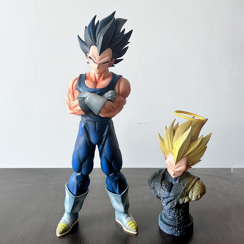 

Anime Dragon Ball Z Majin Vegeta Figure Replace Head Vegeta Super Saiyan Action Figures 27cm/10.63inch Collection Model Toys