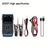2C23T Handheld Digital Oscilloscope Multimeter + Function Signal Generator 2023 Latest 3in1 Dual Channel 10MHZ*2 50MS/s