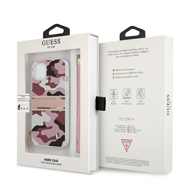 Guess Guhcp13Skcabpi Iphone 13 Mini 5,4 Różowy/Pink Hardcase Camo Strap Collection