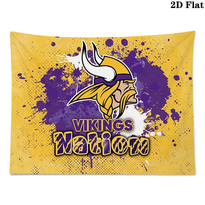 Minnesota Vikings Wall Tapestry Aesthetic Wall Hanging Printed Fabric Blanket Decorative Tapestries for Bedroom Living Room Home Decor