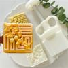MidAutumn Festival Moon Cake Maker 3D Leaf Pattern Moon Cake Molds Cookie Stamp Hand Press Cookie Dessert Cutter