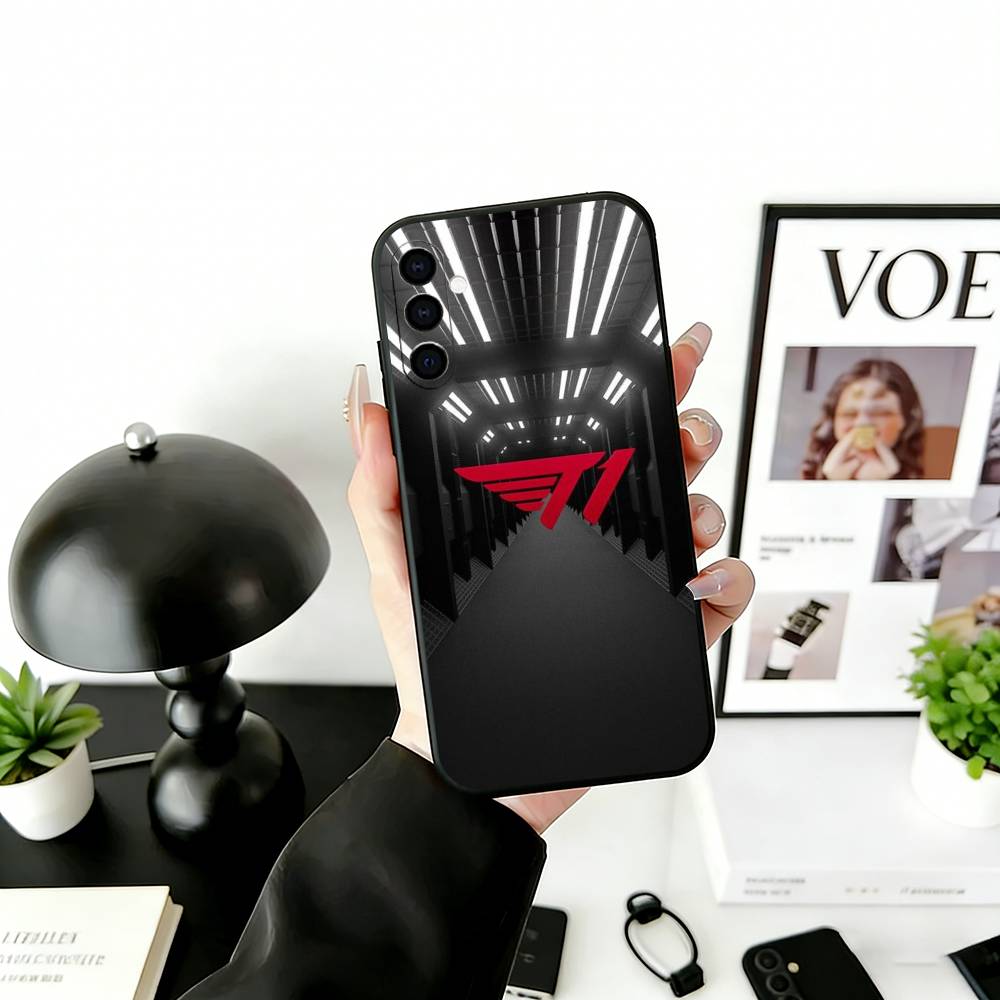 Cool t-T1 E-gaming Design Phone Case Black Silicone Soft For Samsung Galaxy A73,A72,A71,A70,A53,A52,A51
