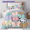 Butterfly Pattern Bedding Quilt Set Quilt Cover Pillowcase Home Decoration Birthday Gift (1 * duvet cover + 2 * pillowcase, without core)