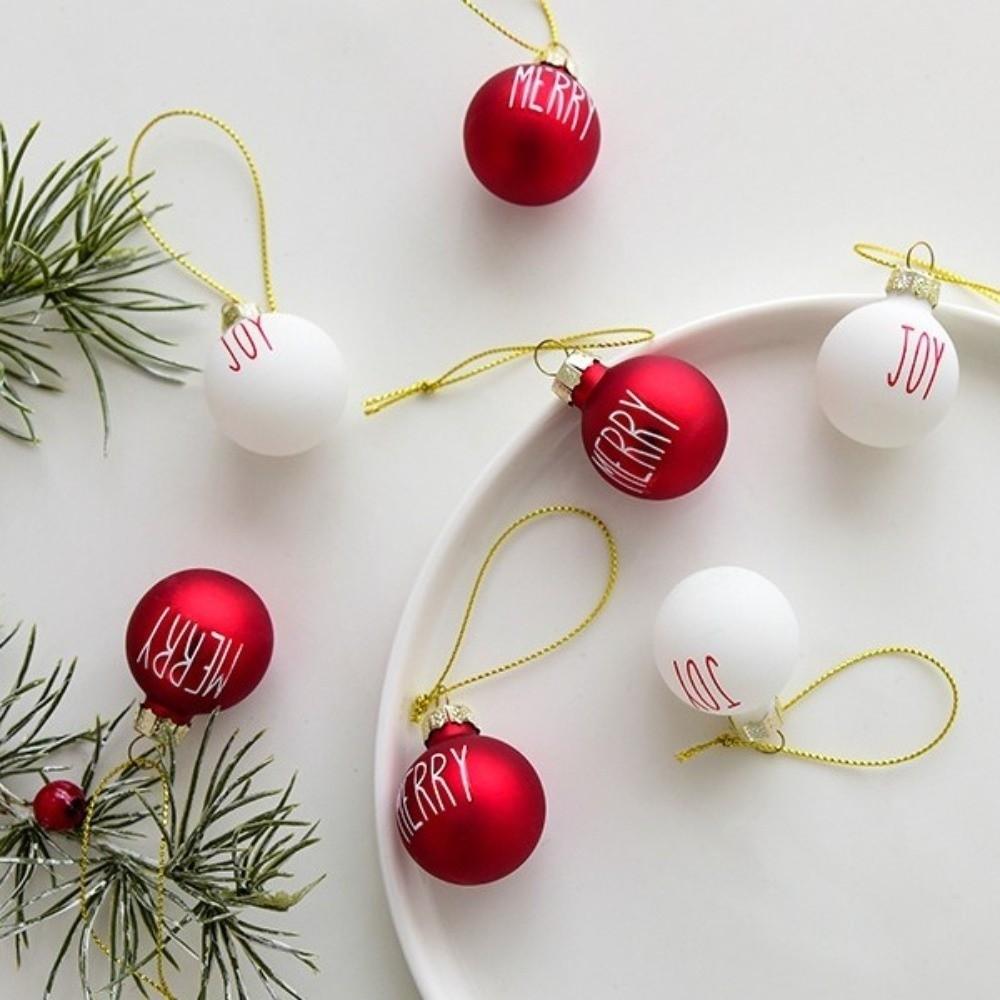 Hanging Glass Christmas Ball Ornaments Painted Christmas Spheres Pendant  Xmas Tree Decoration