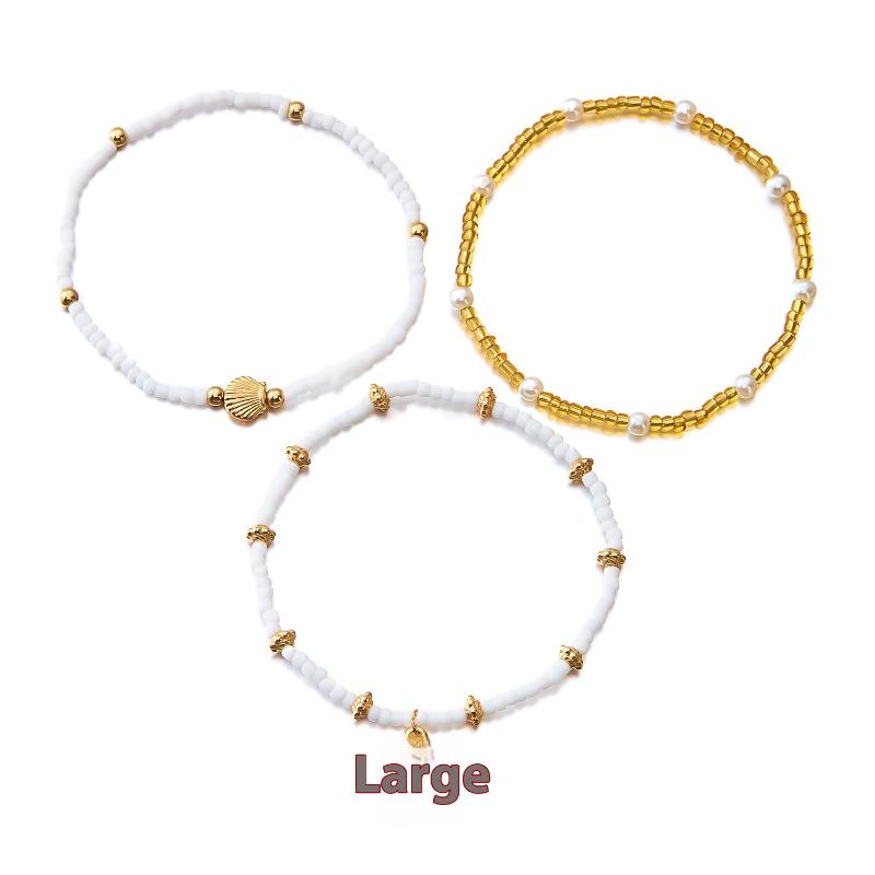 Multilayer Starfish Imitation Pearl Anklet For Women Conch Turtle Polymer Clay Beads Bracelet On The Leg Lucky Evil Eye Anklets