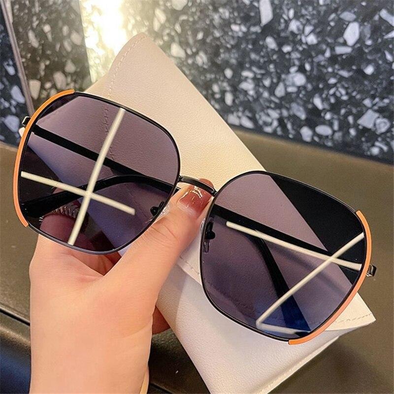 

Винтажные солнцезащитные очки с градиентом для мужчин и женщин, большие металлические квадратные солнцезащитные очки, женские очки с защитой от ультрафиолета 400 оттенков для женщин