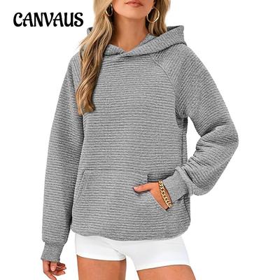 Spring and Autumn Women's Plus Size Fashion Sweatshirt Long Sleeve Pocket Hooded Pullover Sweatshirt