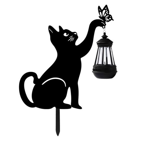 

Солнечный фонарь для кошек, милый силуэт кошки со светодиодным теплым светом Left