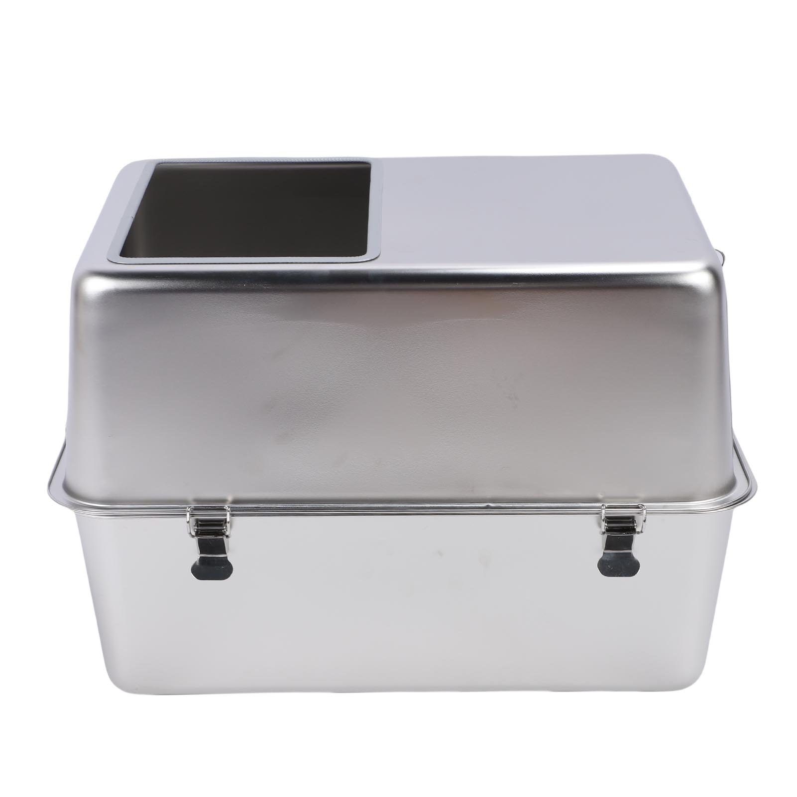 

Enclosed Metal Cat Litter Box with Lid Scoop Large Capacity Prevent Splashing Top Entry Stainless Steel Cat Toilet For