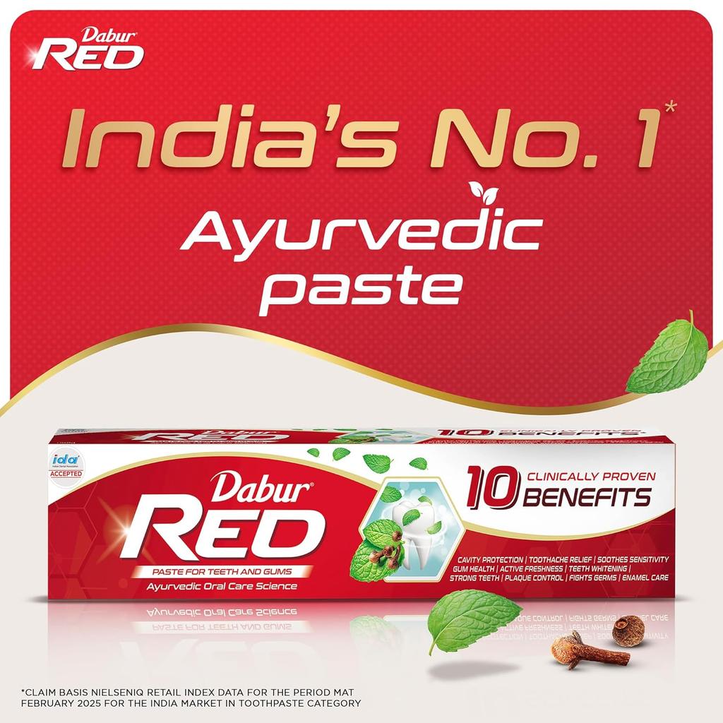 Dabur Red Ayurvedic Toothpaste 400g Pack Of 1 Herbal Paste For Fresh Breath Cavity Care Plaque Removal Gum Health And Oral Hygiene