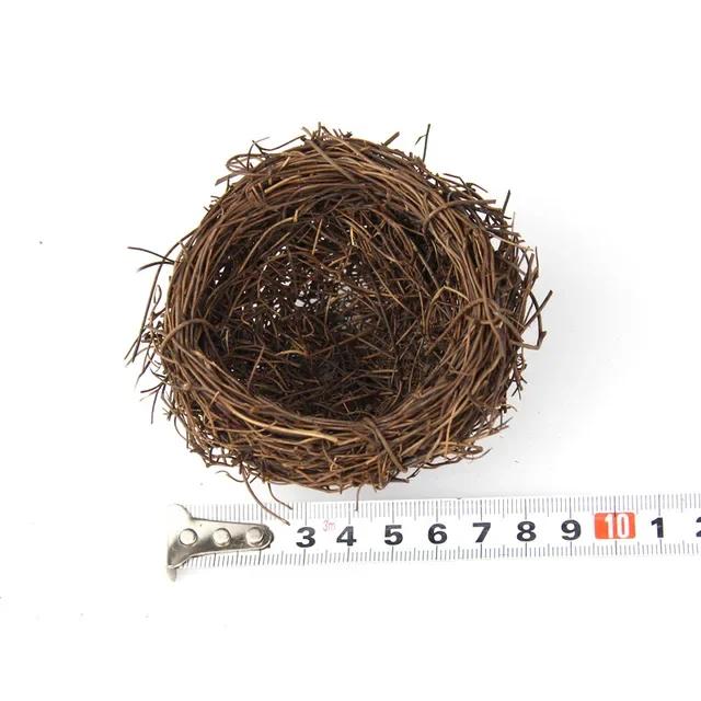 Nid d'oiseau rond en rotin Pâques Fait main Bricolage Artisanat Vigne Simulation Nid d'oiseau Décor d'œuf Accessoires Maison Jardin Fenêtre nichoir