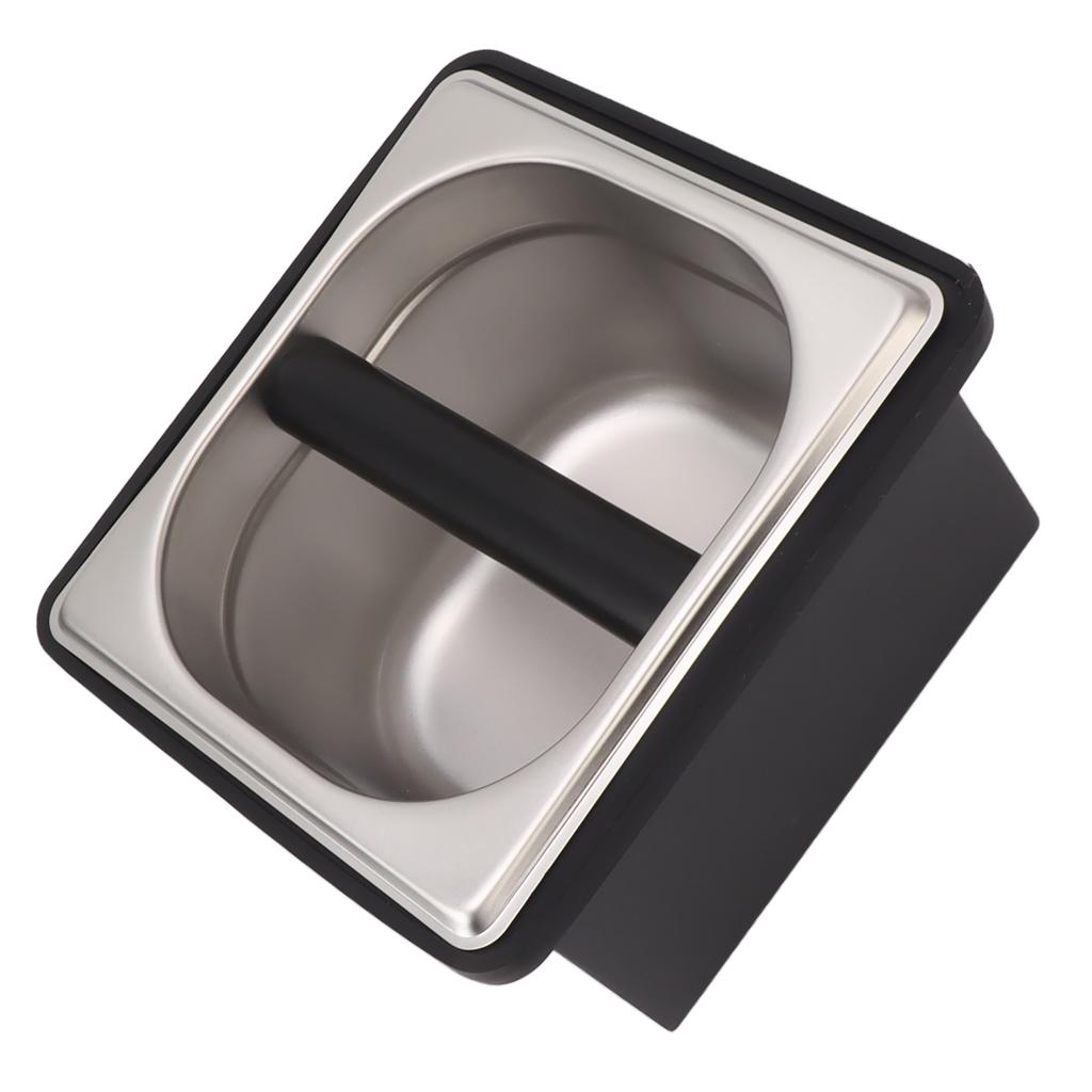 Coffee Knock Box Rubber Coffee Box with Removable Stainless Steel Ground Container for Cafe Bar
