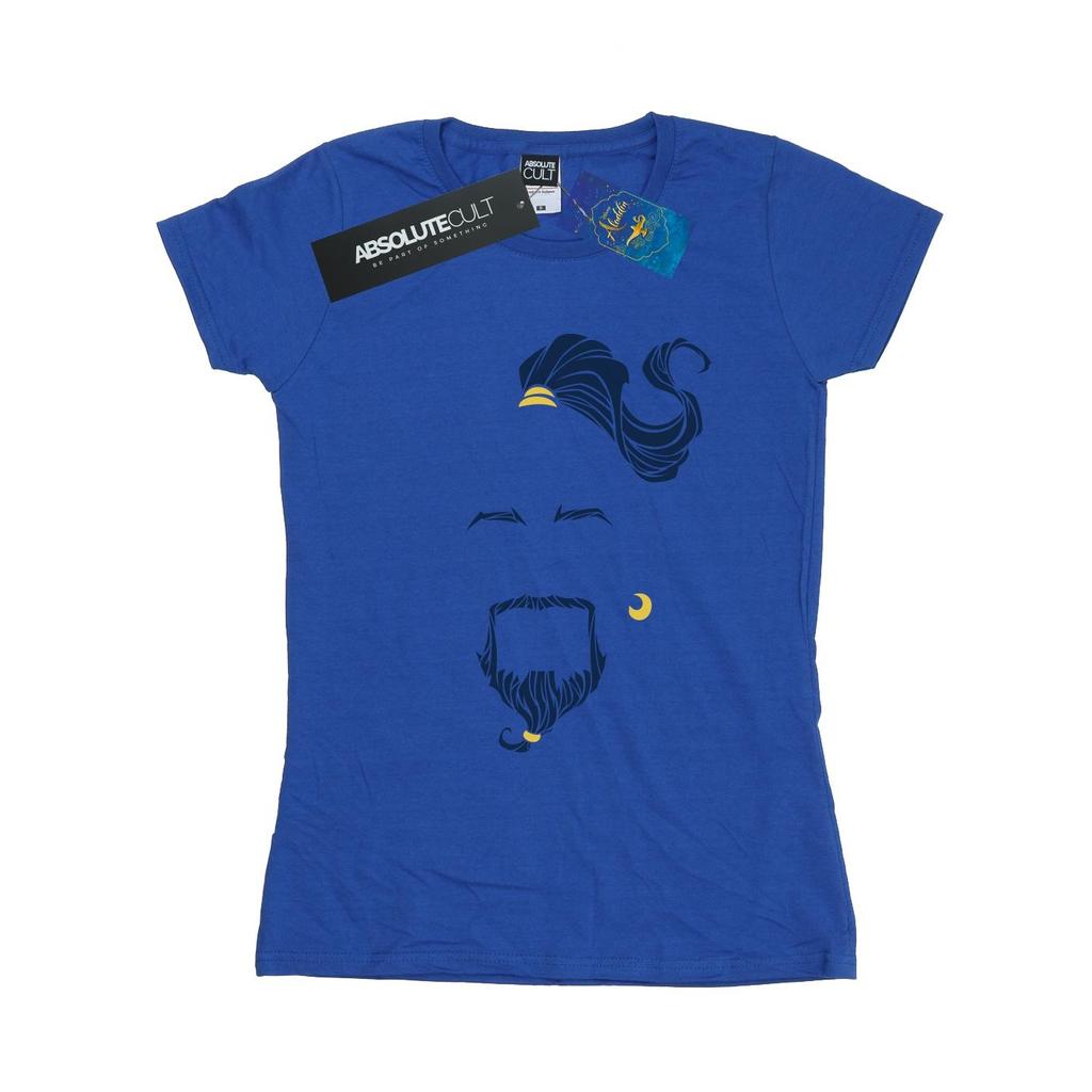 Disney Dámské bavlněné tričko s modrým obličejem a motivem džina z filmu Aladin