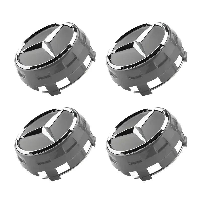 

New For Mercedes Benz 4pcs/lot 75mm A0004000900 Car wheel Hub Cap Emblem badge logo for Mercedes Benz AMG C43 C63 E43 E53 E63 W2 серый