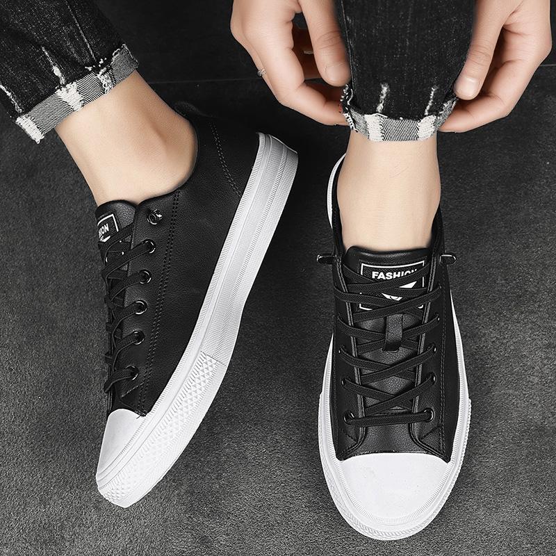 Fashion Casual Men's Board Shoes Comfortable and Trendy Style Work and Fashion Party Outdoor Walking White Young Shoes Lace Up NEW