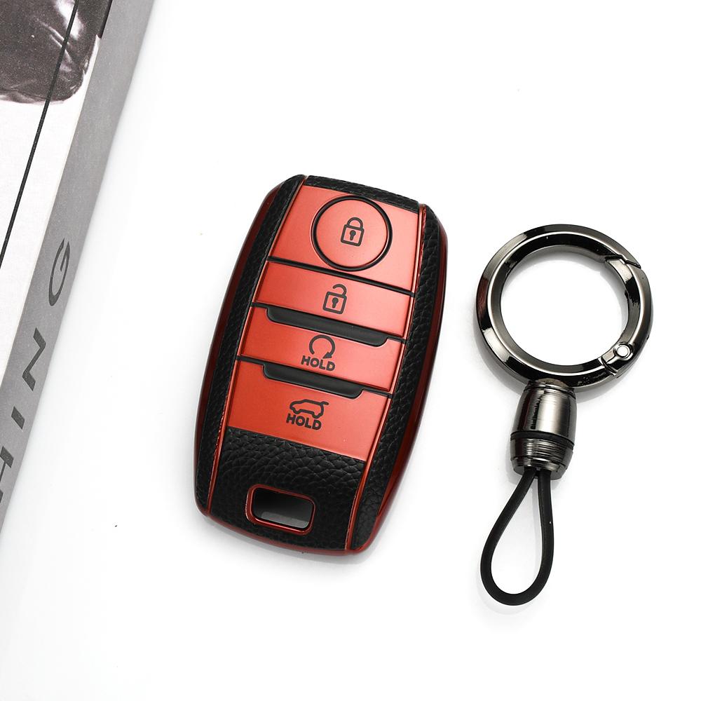 Leather Tpu Car Key Case Cover For Kia Sorento Sedona Picanto Soul Rio5 Ceed Sportage Cerato Optima K2 K3 K4 K5 Rio Shell Fob