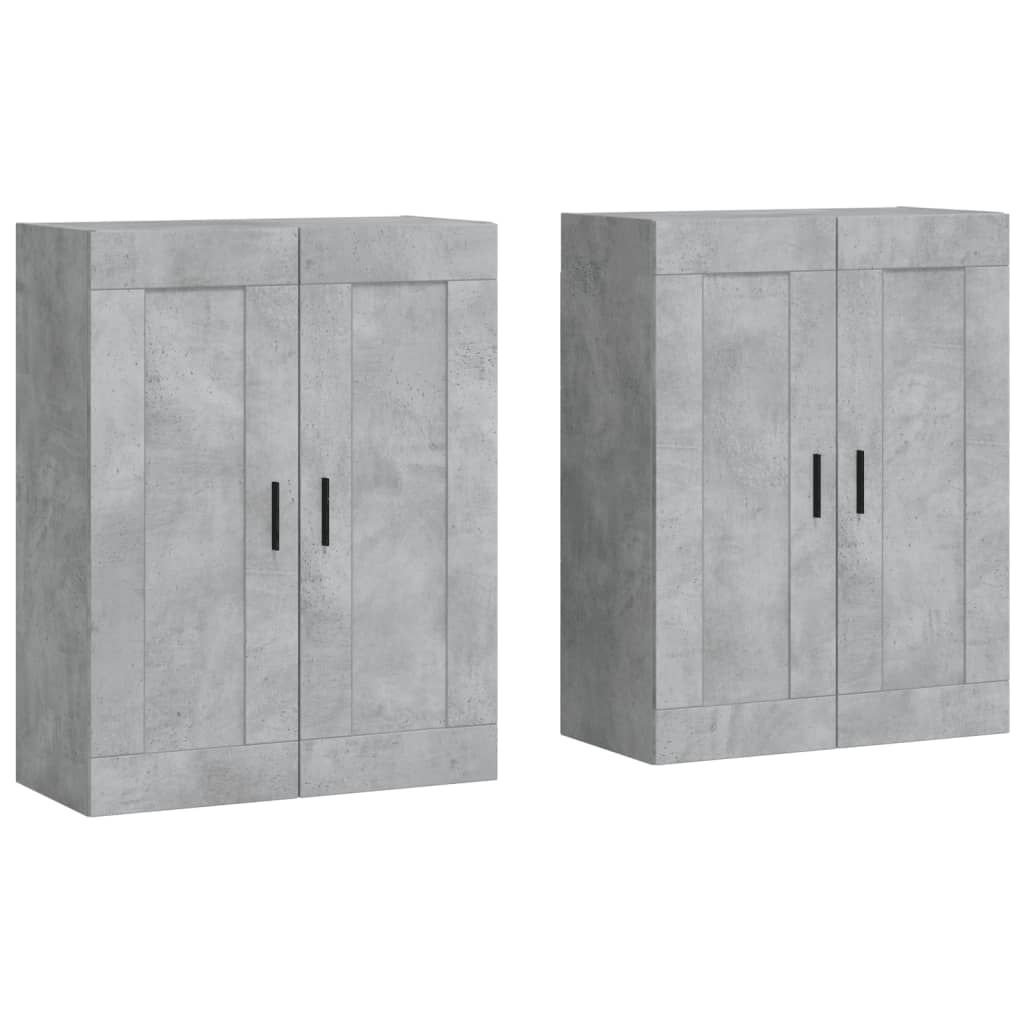 Wall Cabinets 2 pcs Concrete Grey Particleboard