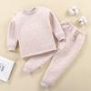 Autumn And Winter Children'S Thermal Underwear Set, Three-Layer Wired Cotton Thickened Baby Pajamas, Pure Cotton Loungewear Two-Piece Set