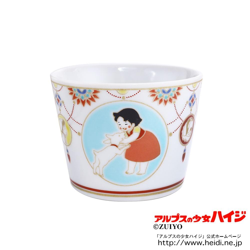 Made In Japan Kutani Ware Alps Girl Tableware Colored Free Gift Crimson Heidi and Yuki Heidi/Heidi Pottery/Tableware/Japanese Cup/Cup/Cup